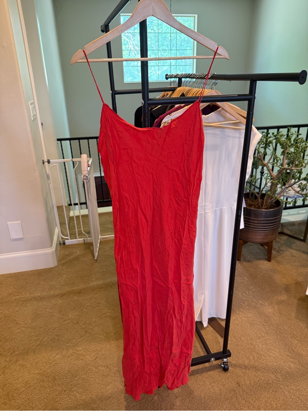 J. Crew Red Maxi Slip Dress